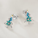 925 Sterling Silver Enamel Pavé CZ Earrings for Women
