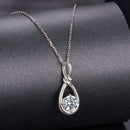 925 Sterling Silver 1 Carat Moissanite Necklace with White Gold Plating - 40+5cm Length for Women