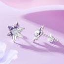 925 Sterling Silver Earrings with Enamel and Transparent Glass for Women
