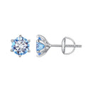 925 Sterling Silver Moissanite 1.00 Carat Earrings Size 7.0mm for Women