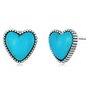 925 Sterling Silver Oxidized Turquoise Earrings for Women