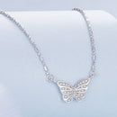 925 Sterling Silver Necklace with Pavé Setting CZ, Length 390+60mm, Pendant Size 8x15mm, for Women