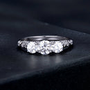 925 Sterling Silver Moissanite Pavé Setting Ring Size 6 for Women