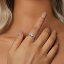 925 Sterling Silver Moissanite 6.5mm 1ct Ring, Size E for Women