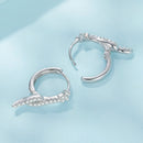 925 Sterling Silver Plated White Gold Earrings with CZ for Women