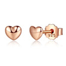 925 Sterling Silver Rose Gold Plated 0.4cm Earrings for Women
