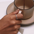 925 Sterling Silver Ring with Pavé Setting CZ - Size 6.0 - Oxidized Silver