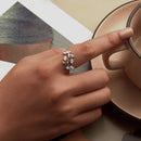 925 Sterling Silver White Gold Plated Pavé Setting CZ Ring for Women