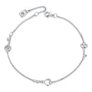 925 Sterling Silver White Gold Plated 21cm Pavé CZ Bracelet for Women