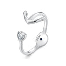 925 Sterling Silver Plated Platinum Ring with Pavé Setting for Men