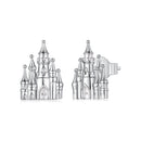 925 Sterling Silver Plated White Gold Earrings for Women, Size 1.3*1.0cm