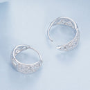 925 Sterling Silver White Gold Plated Pave Setting CZ Earrings 13*6mm for Women