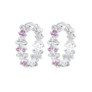 925 Sterling Silver Pavé CZ White Gold Plated Earrings for Women