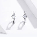 925 Sterling Silver Earrings with Pavé Setting CZ - 1cm for Women