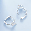 925 Sterling Silver Earrings with White Gold Plating, 1.1x0.7 cm, for Women