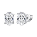 925 Sterling Silver Earrings with Pavé Setting CZ, 0.7*0.5cm, for Women