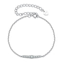 925 Sterling Silver Moissanite Bracelet for Women, Plated White Gold, 15+6cm