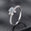 925 Sterling Silver Pavé Moissanite Ring with CZ - Size 6
