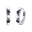925 Sterling Silver Earrings with Pavé Setting CZ, 1.1*0.3cm