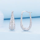 925 Sterling Silver Earrings with Pavé Set CZ, 2.5cm x 0.8cm, for Women