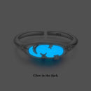 925 Sterling Silver & White Gold Luminous Stone Ring for Women