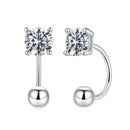 925 Sterling Silver Moissanite 0.1ct Earrings 1.3cm for Women