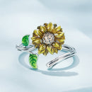 925 Sterling Silver Enamel Pavé Setting CZ Oxidized Silver Ring
