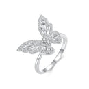 925 Sterling Silver White Gold Plated 1.9mm CZ Pavé Setting Ring Size 7 for Women