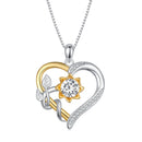 925 Sterling Silver Plated Gold Moissanite Necklace with Pavé Setting for Women