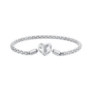 925 Sterling Silver Oxidized Silver Bracelets 17.0 Size with CZ for Women
