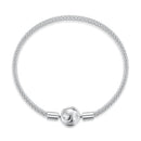 925 Sterling Silver CZ Pavé Setting Bracelet, Size 17.0 for Women