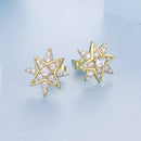 925 Sterling Silver Pavé Setting Gold Plated Earrings