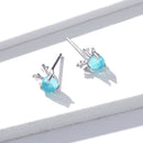 925 Sterling Silver Transparent Glass Earrings
