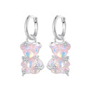 925 Sterling Silver Earrings with Pavé Setting CZ and Resin - 2.8 x 1.1 cm - Women's Fashion