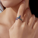925 Sterling Silver Enamel Adjustable Ring for Women
