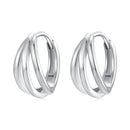 925 Sterling Silver Earrings with White Gold Plating, 1.3*0.6 cm, For Women
