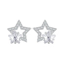 925 Sterling Silver Earrings 9x9mm with Pavé Setting CZ for Women