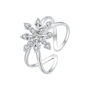 925 Sterling Silver Platinum Plated Pavé Set CZ Ring for Women