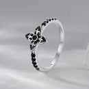 925 Sterling Silver Enamel 0.9x1.0cm Pendant Rings for Women