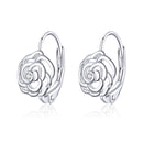 925 Sterling Silver Earrings with Pavé Setting CZ - 1.4x0.9 cm for Women