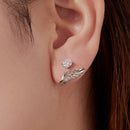 925 Sterling Silver Moissanite 0.50 Carat Earrings for Women