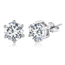 925 Sterling Silver Pavé Set CZ Earrings for Women - 0.5x0.5 cm
