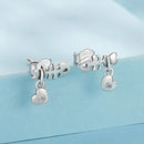 925 Sterling Silver Earrings with Pavé Setting CZ in Oxidized Silver