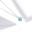 925 Sterling Silver Plated Translucent Opal Necklace 45cm for Women