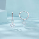 925 Sterling Silver Earrings with Pavé Setting CZ and White Gold Plating for Women