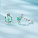 925 Sterling Silver Earrings with Transparent Glass and Oxidized Finish for Women