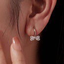 925 Sterling Silver Moissanite 0.20 Carat Earrings Plated White Gold for Women