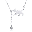 925 Sterling Silver Necklace 38-45cm with 1.4*2.5cm Pendant for Women