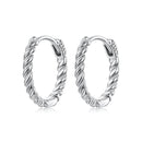 925 Sterling Silver Plated White Gold Earrings Size 1.4x0.2cm for Women
