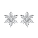 925 Sterling Silver Earrings with Pavé Setting CZ in Oxidized Finish